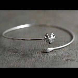 Fox silver plated bangle bracelet